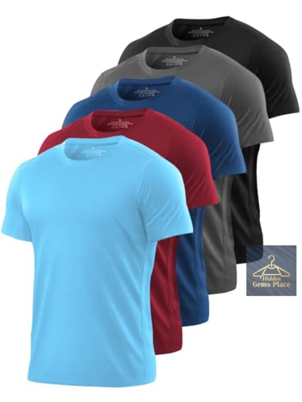Men's Dry Fit Short Sleeve Workout T-Shirts 5 Pack